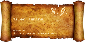 Miler Janina névjegykártya